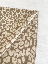 LARGE CREAM LEOPARD PRINT REVERSIBLE WINTER SHAWL BLANKET SCARF