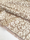 LARGE CREAM LEOPARD PRINT REVERSIBLE WINTER SHAWL BLANKET SCARF