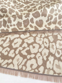 LARGE CREAM LEOPARD PRINT REVERSIBLE WINTER SHAWL BLANKET SCARF