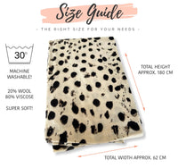 LARGE CREAM WOOL SPOTTY LEOPARD PRINT SCARF