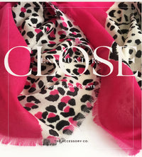 LARGE FUCHSIA PINK TIGER AND LEOPARD PRINT SHAWL SCARF