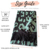 LARGE GREEN CASHMERE LEOPARD PRINT REVERSIBLE WINTER SHAWL BLANKET SCARF