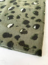 LARGE GREEN WOOL SPOTTY LEOPARD PRINT SCARF