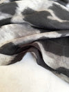 LARGE GREY WOOL BIG LEOPARD PRINT SCARF
