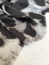 LARGE GREY WOOL BIG LEOPARD PRINT SCARF