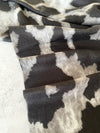 LARGE GREY WOOL BIG LEOPARD PRINT SCARF