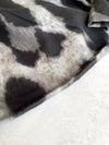 LARGE GREY WOOL BIG LEOPARD PRINT SCARF