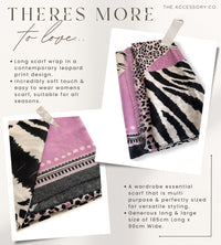 LARGE LILAC TIGER AND LEOPARD PRINT SHAWL SCARF