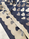 LARGE NAVY BLUE HEART PRINT REVERSIBLE CASHMERE WINTER SHAWL BLANKET SCARF