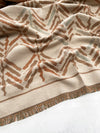 LARGE NUDE RETRO PRINT REVERSIBLE WOOL WINTER SHAWL BLANKET SCARF