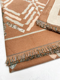 LARGE NUDE RETRO PRINT REVERSIBLE WOOL WINTER SHAWL BLANKET SCARF