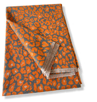 LARGE ORANGE LEOPARD PRINT REVERSIBLE WINTER SHAWL BLANKET SCARF