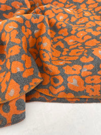 LARGE ORANGE LEOPARD PRINT REVERSIBLE WINTER SHAWL BLANKET SCARF
