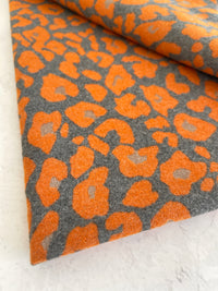 LARGE ORANGE LEOPARD PRINT REVERSIBLE WINTER SHAWL BLANKET SCARF