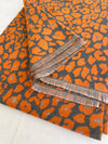 LARGE ORANGE LEOPARD PRINT REVERSIBLE WINTER SHAWL BLANKET SCARF