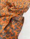 LARGE ORANGE LEOPARD PRINT REVERSIBLE WINTER SHAWL BLANKET SCARF