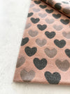 LARGE PINK HEART PRINT REVERSIBLE CASHMERE WINTER SHAWL BLANKET SCARF