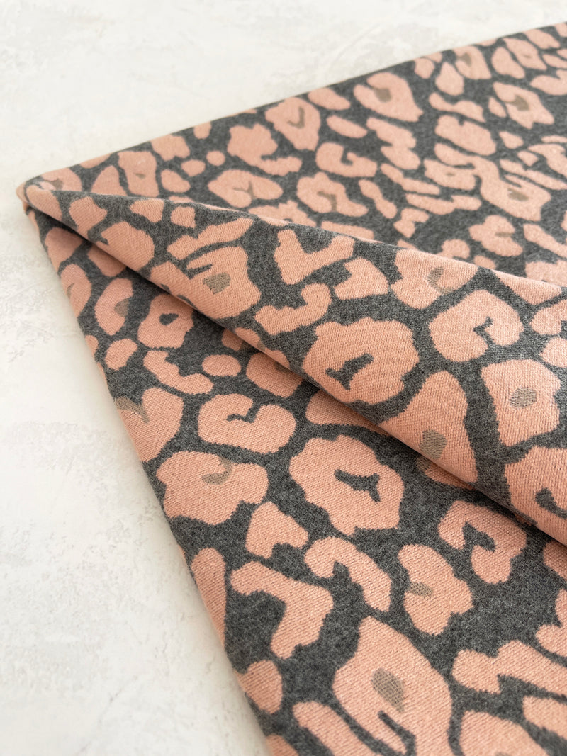 LARGE PINK LEOPARD PRINT REVERSIBLE WINTER SHAWL BLANKET SCARF