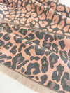 LARGE PINK LEOPARD PRINT REVERSIBLE WINTER SHAWL BLANKET SCARF