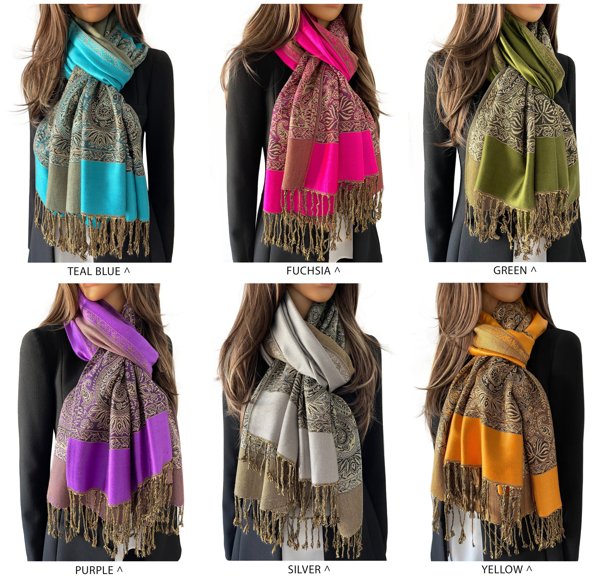 LARGE PLAIN GREEN REVERSIBLE MULTI COLOUR PAISLEY PRINT PASHMINA SHAWL SCARF WRAP