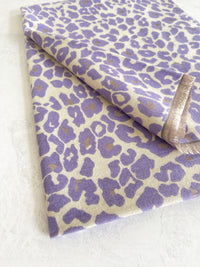 LARGE PURPLE LEOPARD PRINT REVERSIBLE WINTER SHAWL BLANKET SCARF