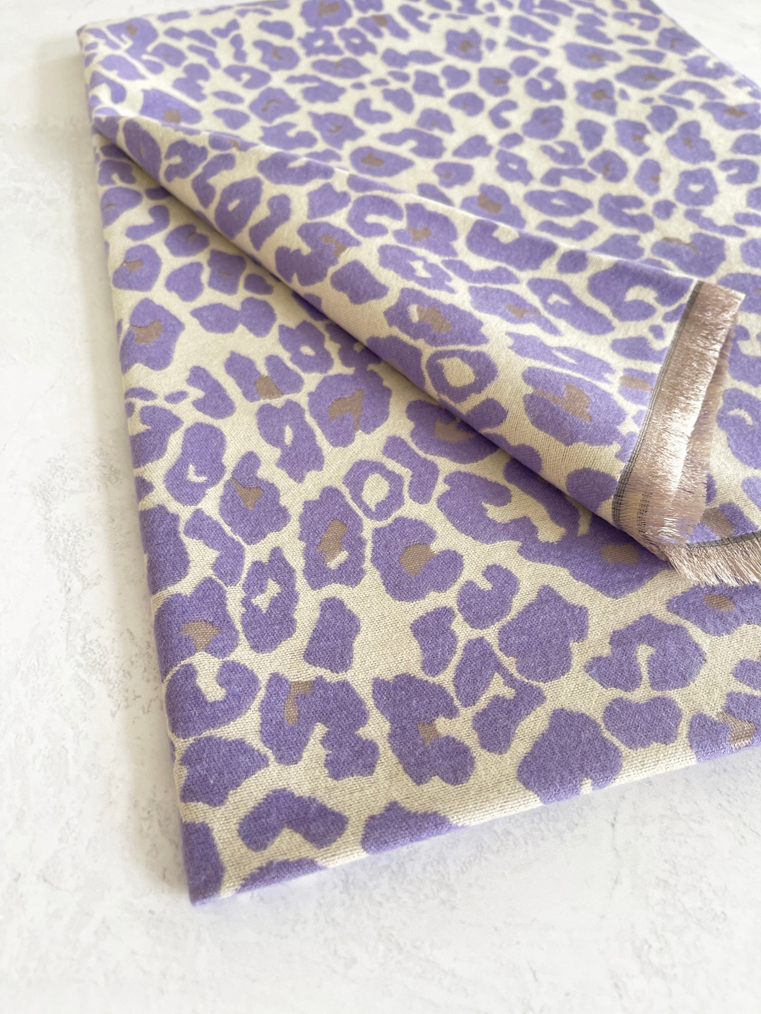LARGE PURPLE LEOPARD PRINT REVERSIBLE WINTER SHAWL BLANKET SCARF