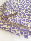 LARGE PURPLE LEOPARD PRINT REVERSIBLE WINTER SHAWL BLANKET SCARF