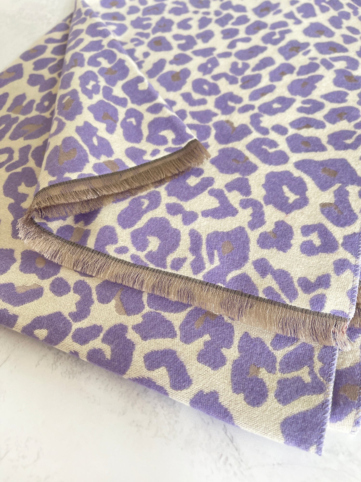 LARGE PURPLE LEOPARD PRINT REVERSIBLE WINTER SHAWL BLANKET SCARF