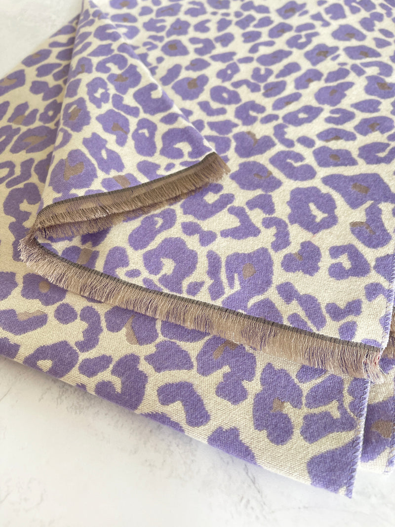 LARGE PURPLE LEOPARD PRINT REVERSIBLE WINTER SHAWL BLANKET SCARF
