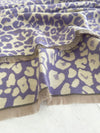 LARGE PURPLE LEOPARD PRINT REVERSIBLE WINTER SHAWL BLANKET SCARF