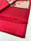 LARGE RED FLORAL PRINT SILKY FEEL PASHMINA SHAWL SCARF