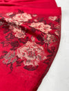 LARGE RED FLORAL PRINT SILKY FEEL PASHMINA SHAWL SCARF