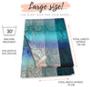 LARGE REVERSIBLE BLUE OMBRE PAISLEY PRINT PASHMINA SHAWL SCARF WRAP