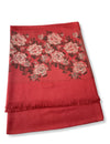 LARGE RUSTIC ORANGE FLORAL PRINT SILKY FEEL PASHMINA SHAWL SCARF