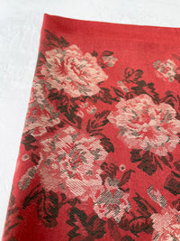 LARGE RUSTIC ORANGE FLORAL PRINT SILKY FEEL PASHMINA SHAWL SCARF