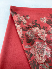 LARGE RUSTIC ORANGE FLORAL PRINT SILKY FEEL PASHMINA SHAWL SCARF
