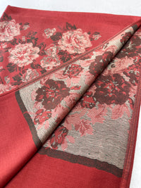 LARGE RUSTIC ORANGE FLORAL PRINT SILKY FEEL PASHMINA SHAWL SCARF