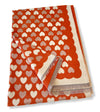 LARGE RUST ORANGE HEART PRINT REVERSIBLE CASHMERE WINTER SHAWL BLANKET SCARF