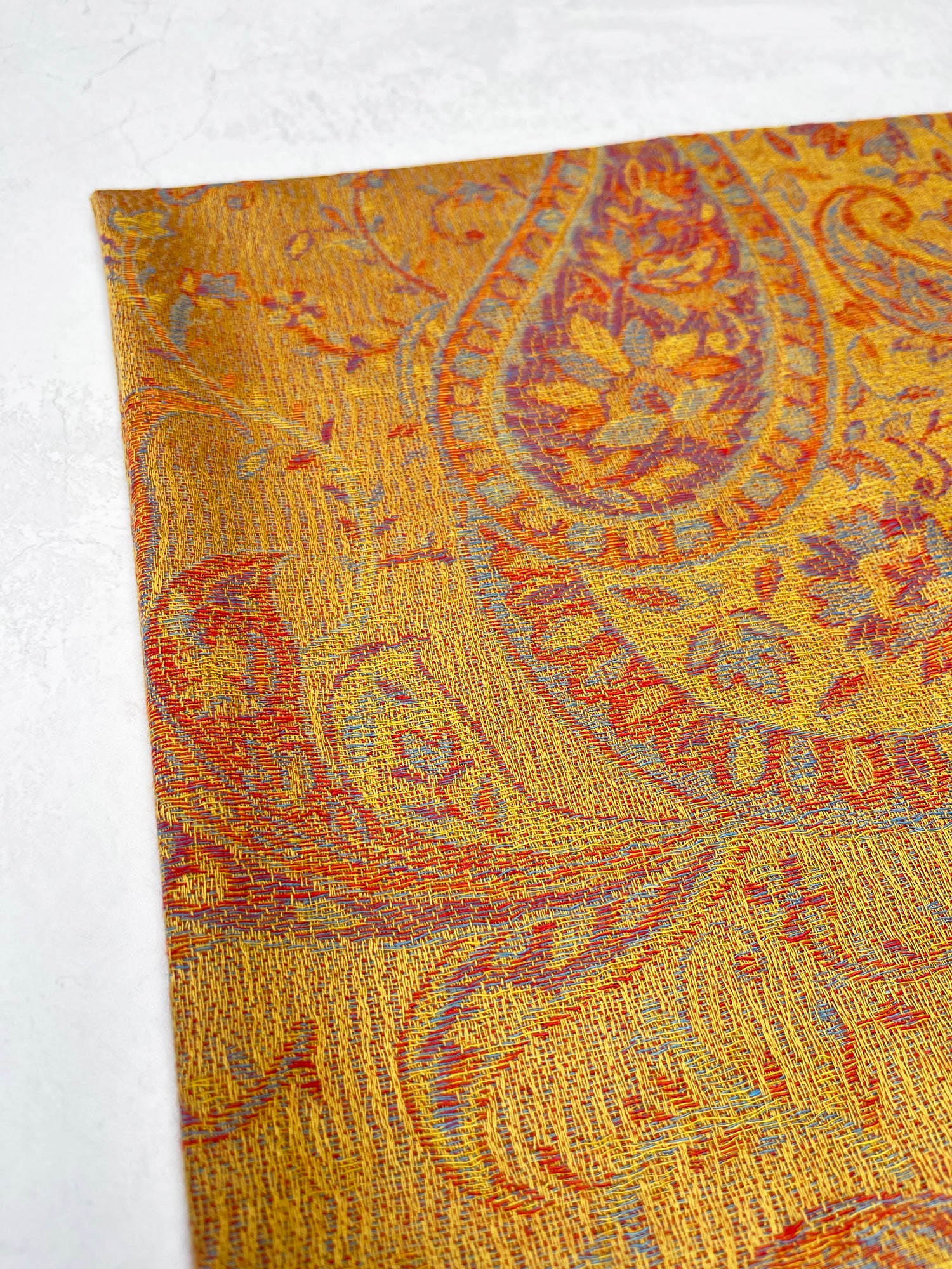 LARGE YELLOW MULTI COLOUR PAISLEY PASHMINA SHAWL SCARF WRAP