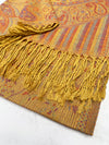 LARGE YELLOW MULTI COLOUR PAISLEY PASHMINA SHAWL SCARF WRAP