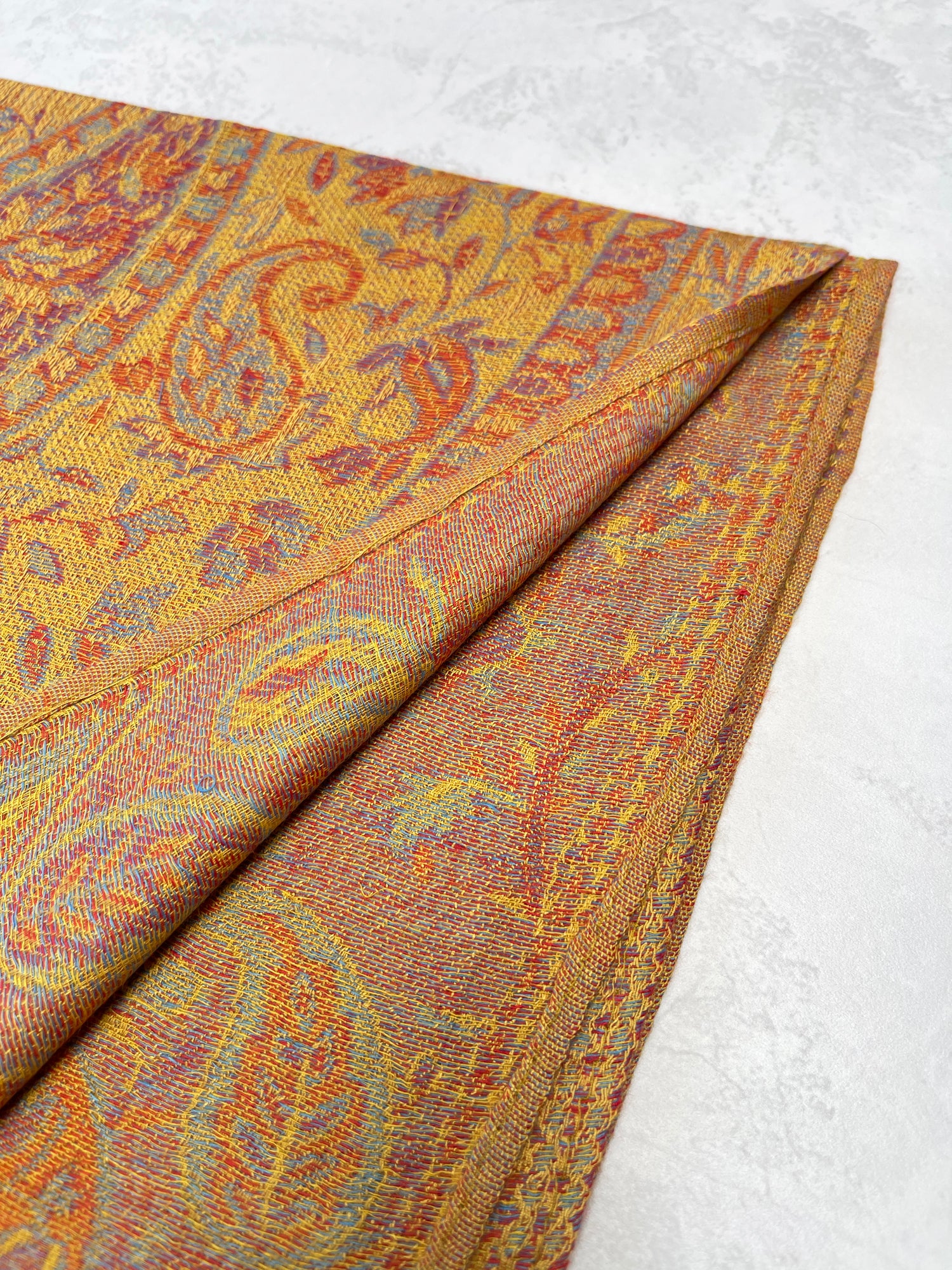 LARGE YELLOW MULTI COLOUR PAISLEY PASHMINA SHAWL SCARF WRAP