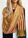 LARGE YELLOW MULTI COLOUR PAISLEY PASHMINA SHAWL SCARF WRAP