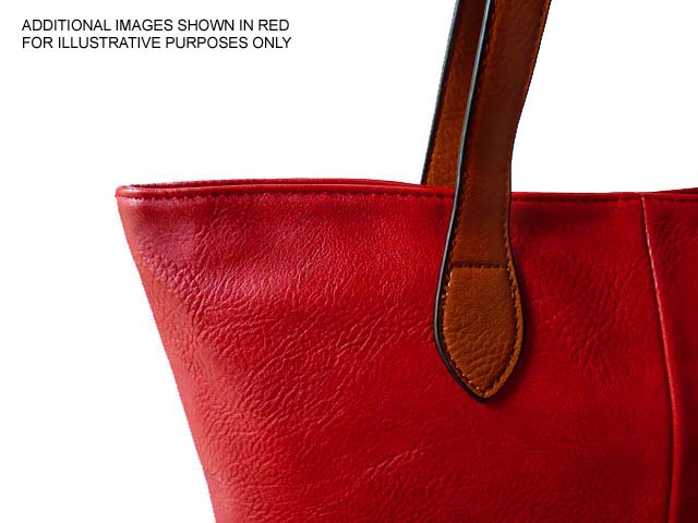 LIGHTWEIGHT DEEP RED FAUX LEATHER TOTE HANDBAG