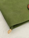 LIGHTWEIGHT GREEN FAUX LEATHER TOTE HANDBAG