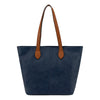 LIGHTWEIGHT NAVY BLUE FAUX LEATHER TOTE HANDBAG