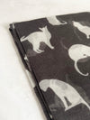 LIGHTWEIGHT PLAIN GREY AND WHITE CAT SCARF