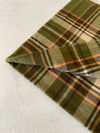 LONG GREEN WOOL MIX CHECKED TARTAN SCARF