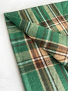 LONG GREEN WOOL MIX CHECKED TARTAN SCARF