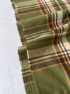 LONG GREEN WOOL MIX CHECKED TARTAN SCARF