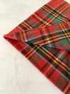 LONG RED WOOL MIX CHECKED TARTAN SCARF